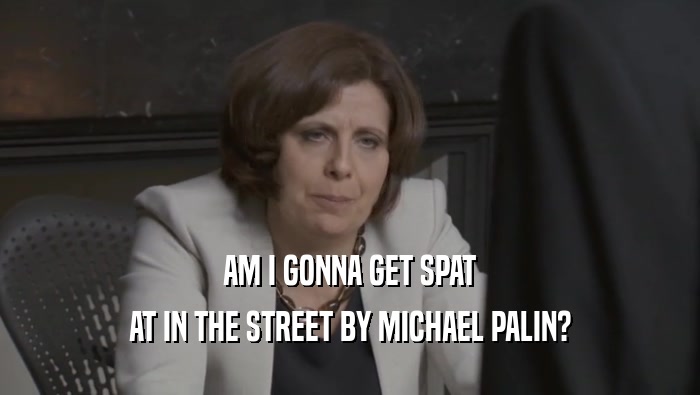 AM I GONNA GET SPAT
 AT IN THE STREET BY MICHAEL PALIN?
 