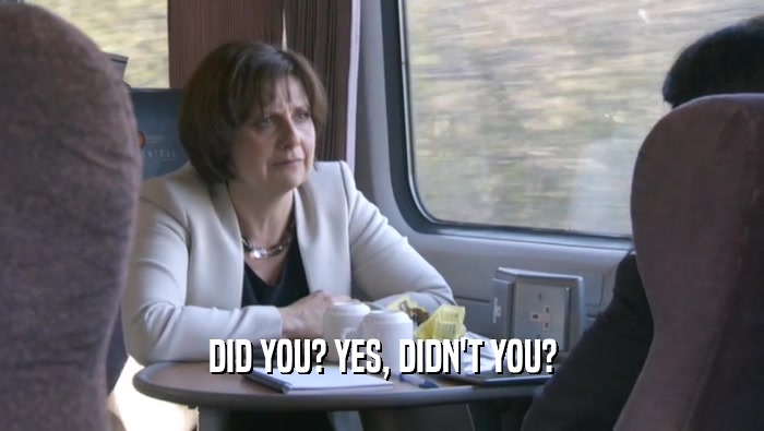 DID YOU? YES, DIDN'T YOU?  