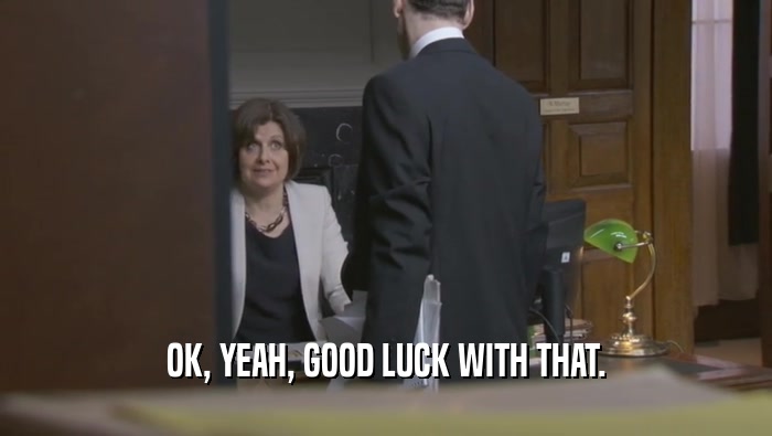 OK, YEAH, GOOD LUCK WITH THAT.  