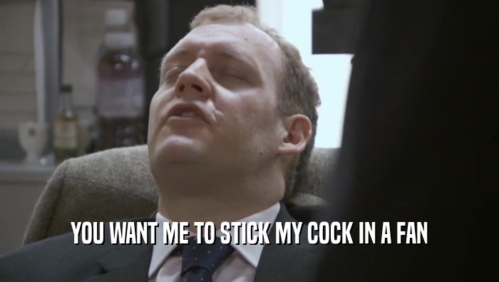 YOU WANT ME TO STICK MY COCK IN A FAN  