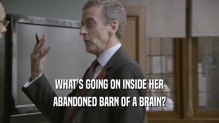 WHAT'S GOING ON INSIDE HER ABANDONED BARN OF A BRAIN? 