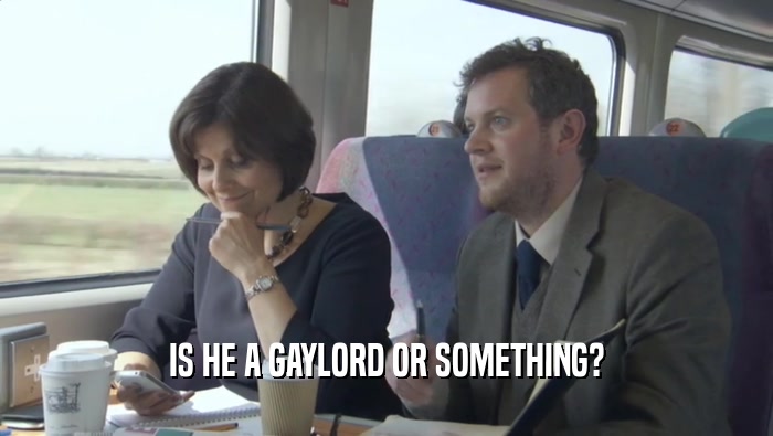IS HE A GAYLORD OR SOMETHING?  