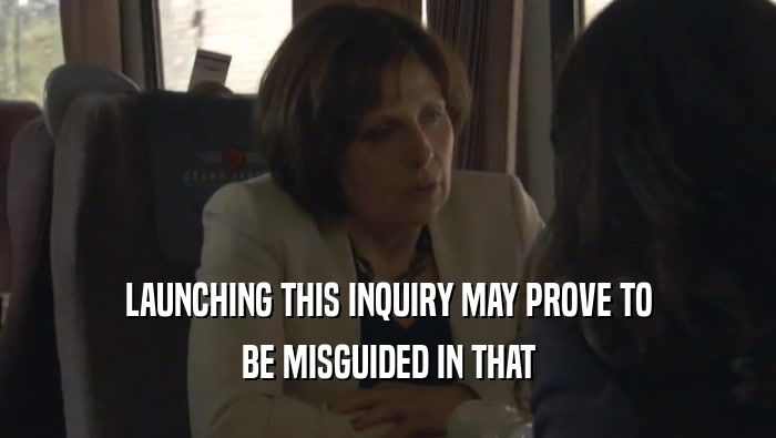 LAUNCHING THIS INQUIRY MAY PROVE TO BE MISGUIDED IN THAT 