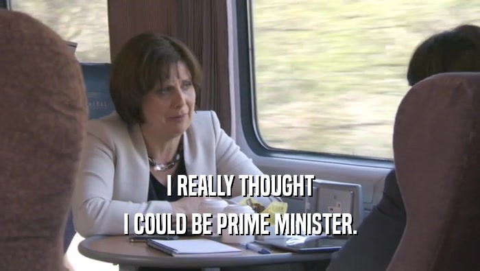 I REALLY THOUGHT I COULD BE PRIME MINISTER. 