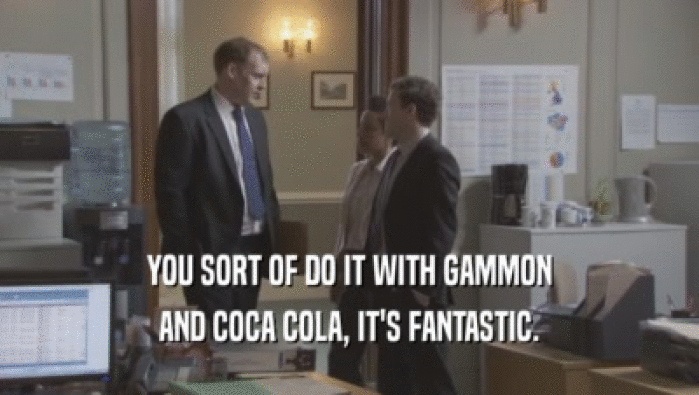 YOU SORT OF DO IT WITH GAMMON AND COCA COLA, IT'S FANTASTIC. 