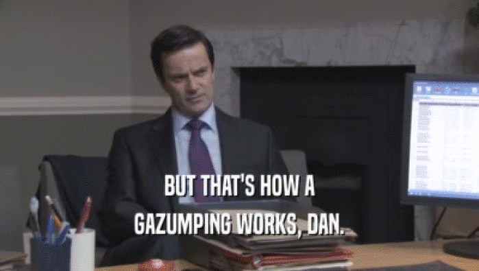 BUT THAT'S HOW A GAZUMPING WORKS, DAN. 