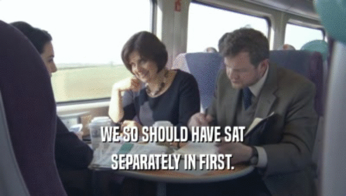WE SO SHOULD HAVE SAT SEPARATELY IN FIRST. 