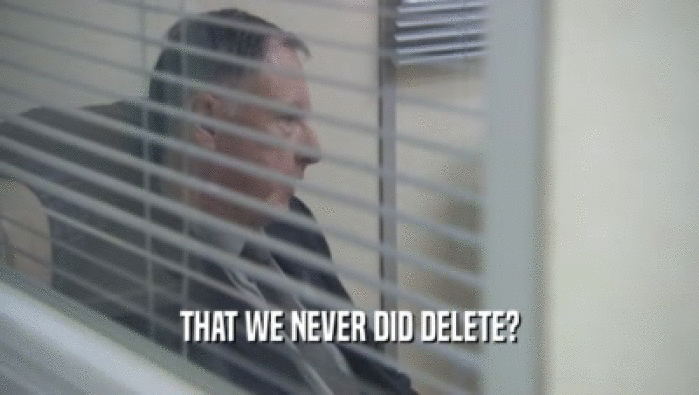 THAT WE NEVER DID DELETE?
  