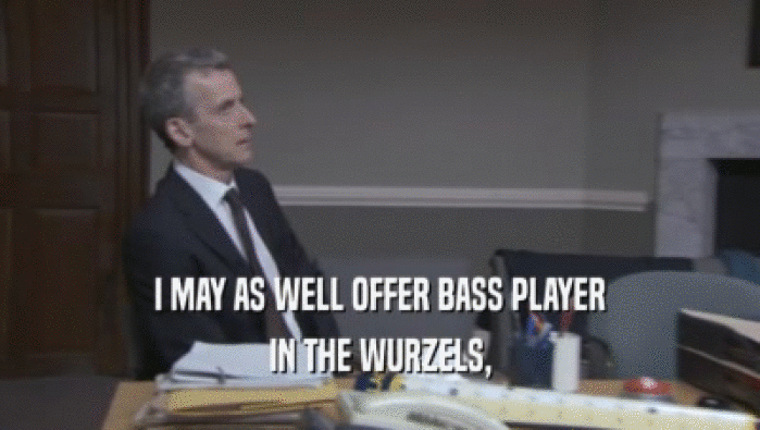 I MAY AS WELL OFFER BASS PLAYER IN THE WURZELS, 