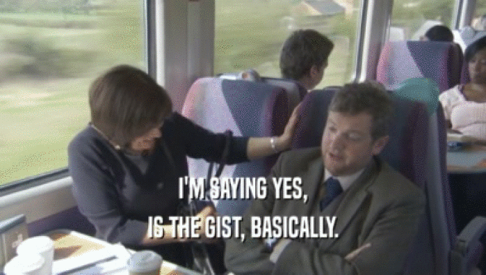I'M SAYING YES, IS THE GIST, BASICALLY. 