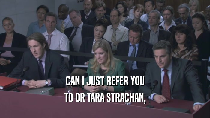 CAN I JUST REFER YOU TO DR TARA STRACHAN, 