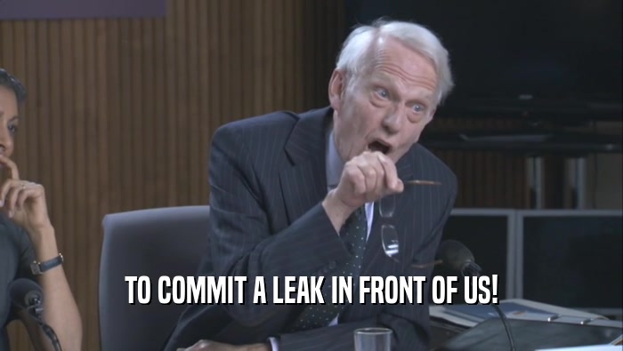 TO COMMIT A LEAK IN FRONT OF US!
  