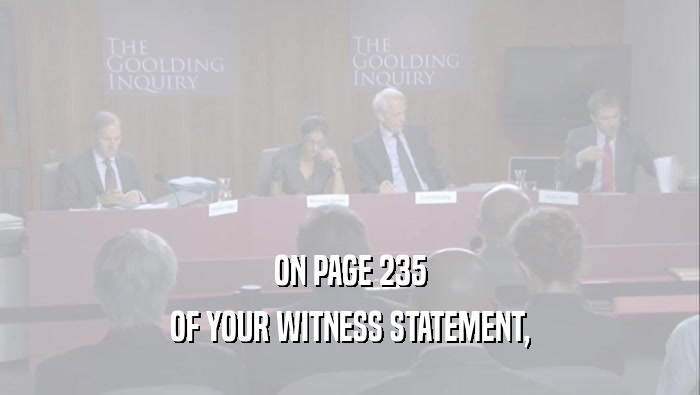 ON PAGE 235 OF YOUR WITNESS STATEMENT, 