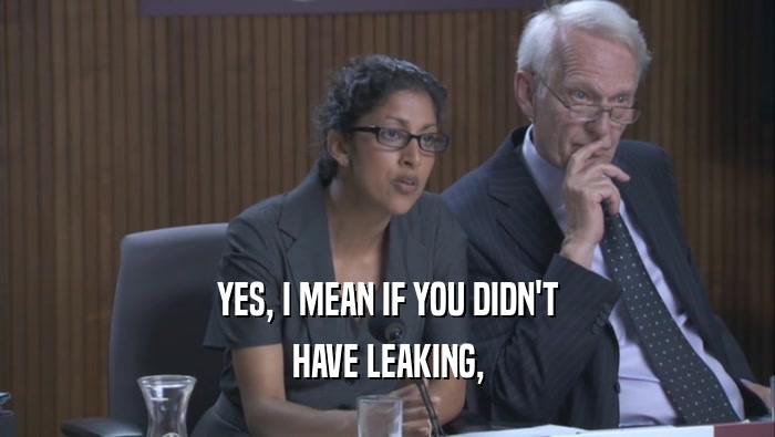 YES, I MEAN IF YOU DIDN'T HAVE LEAKING, 