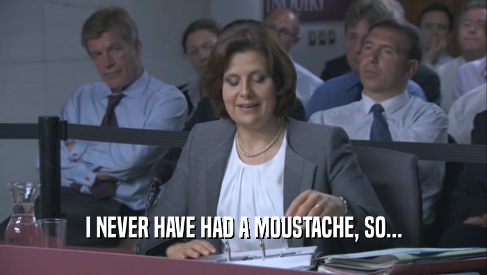 I NEVER HAVE HAD A MOUSTACHE, SO...  