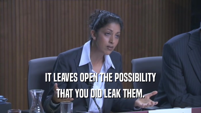 IT LEAVES OPEN THE POSSIBILITY THAT YOU DID LEAK THEM. 