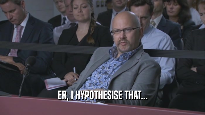 ER, I HYPOTHESISE THAT...  