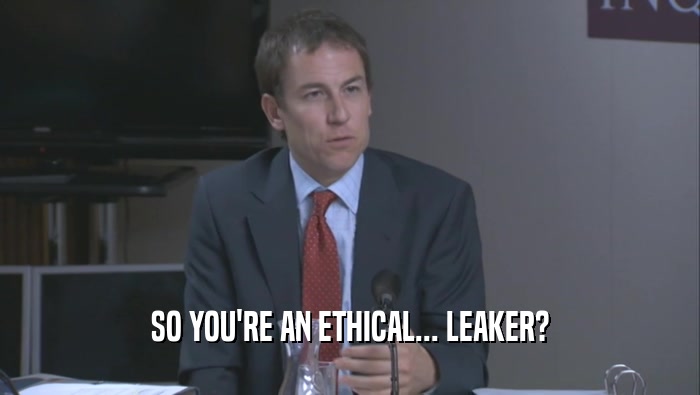 SO YOU'RE AN ETHICAL... LEAKER?
  