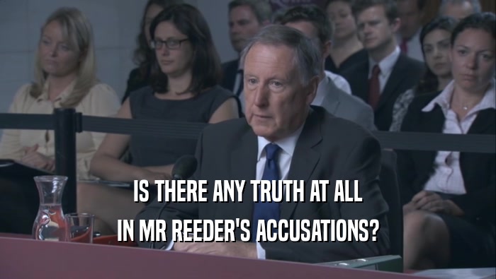 IS THERE ANY TRUTH AT ALL IN MR REEDER'S ACCUSATIONS? 
