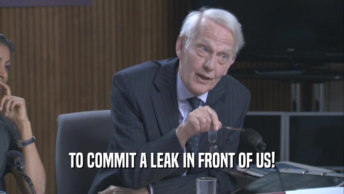 TO COMMIT A LEAK IN FRONT OF US!  