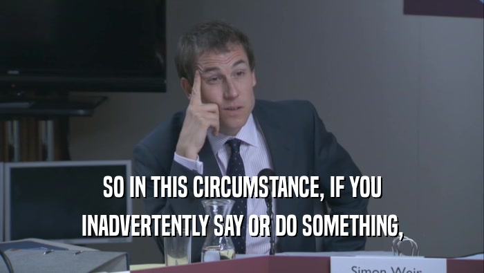 SO IN THIS CIRCUMSTANCE, IF YOU INADVERTENTLY SAY OR DO SOMETHING, 