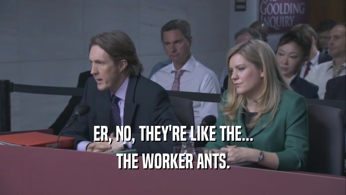 ER, NO, THEY'RE LIKE THE... THE WORKER ANTS. 