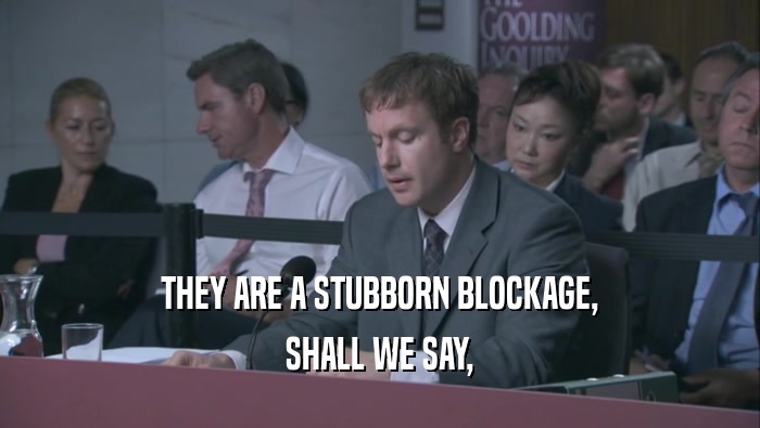 THEY ARE A STUBBORN BLOCKAGE, SHALL WE SAY, 