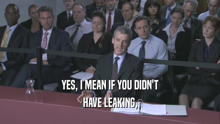 YES, I MEAN IF YOU DIDN'T HAVE LEAKING, 
