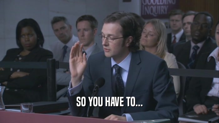 SO YOU HAVE TO...  