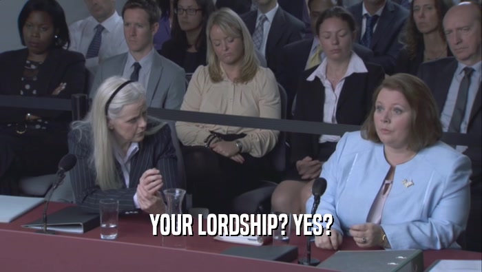 YOUR LORDSHIP? YES?  