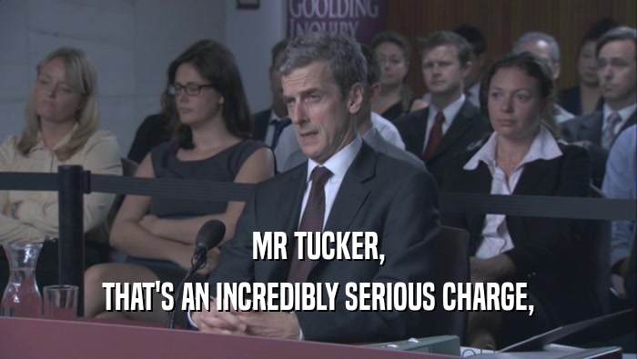 MR TUCKER, THAT'S AN INCREDIBLY SERIOUS CHARGE, 