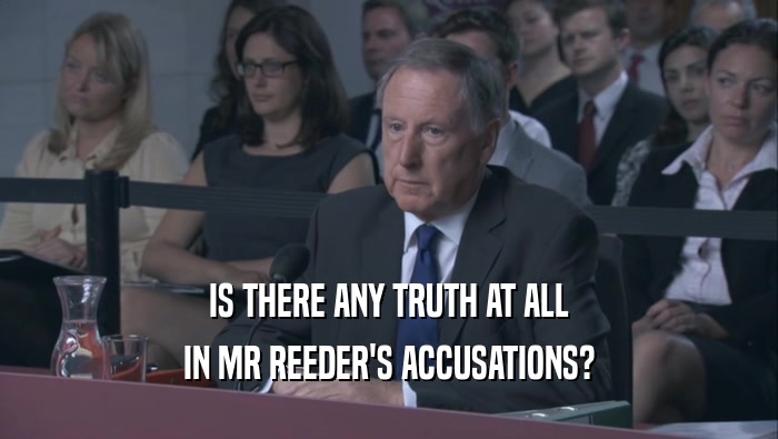 IS THERE ANY TRUTH AT ALL IN MR REEDER'S ACCUSATIONS? 