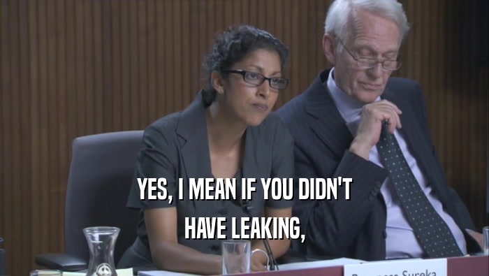 YES, I MEAN IF YOU DIDN'T HAVE LEAKING, 