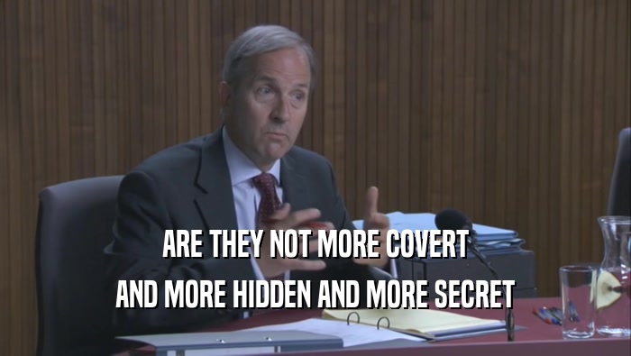 ARE THEY NOT MORE COVERT AND MORE HIDDEN AND MORE SECRET AND MORE HIDDEN AND MORE SECRET