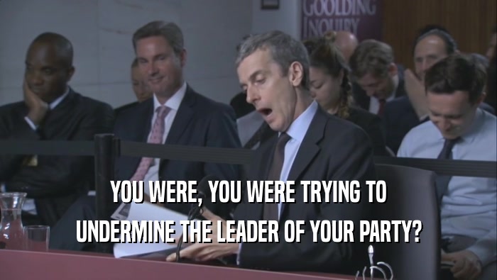 YOU WERE, YOU WERE TRYING TO UNDERMINE THE LEADER OF YOUR PARTY? 