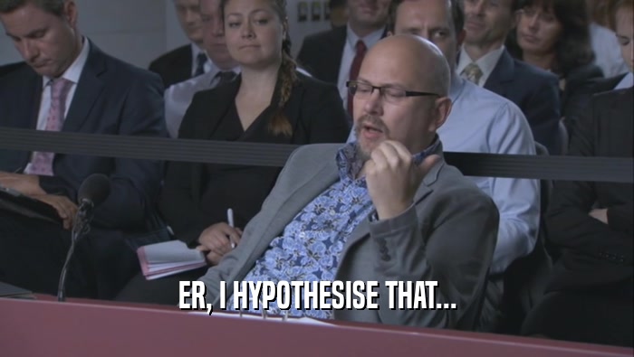 ER, I HYPOTHESISE THAT...  