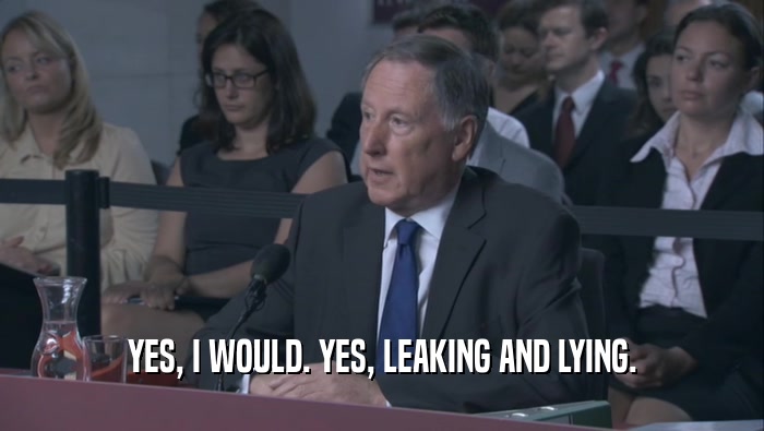 YES, I WOULD. YES, LEAKING AND LYING.  