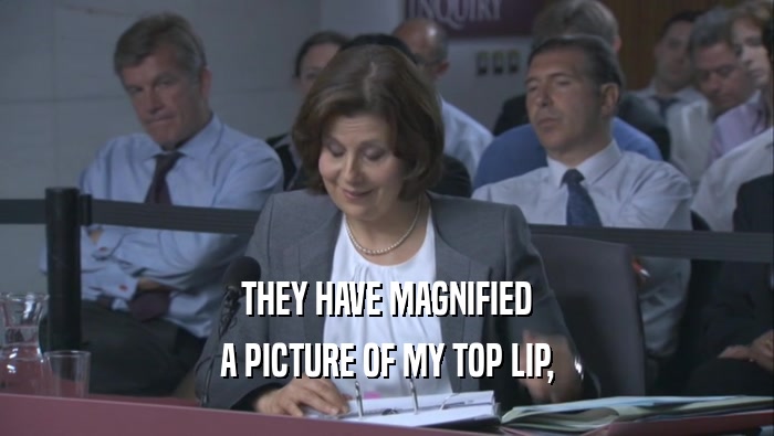 THEY HAVE MAGNIFIED A PICTURE OF MY TOP LIP, 