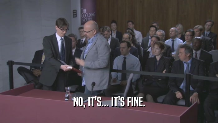 NO, IT'S... IT'S FINE.  