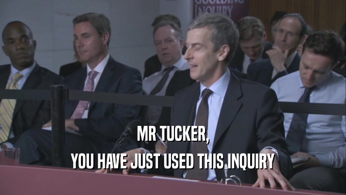 MR TUCKER,
 YOU HAVE JUST USED THIS INQUIRY
 