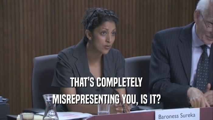 THAT'S COMPLETELY MISREPRESENTING YOU, IS IT? 