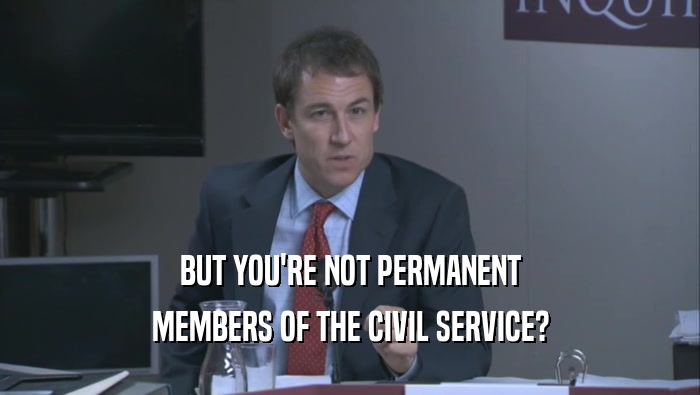 BUT YOU'RE NOT PERMANENT
 MEMBERS OF THE CIVIL SERVICE?
 