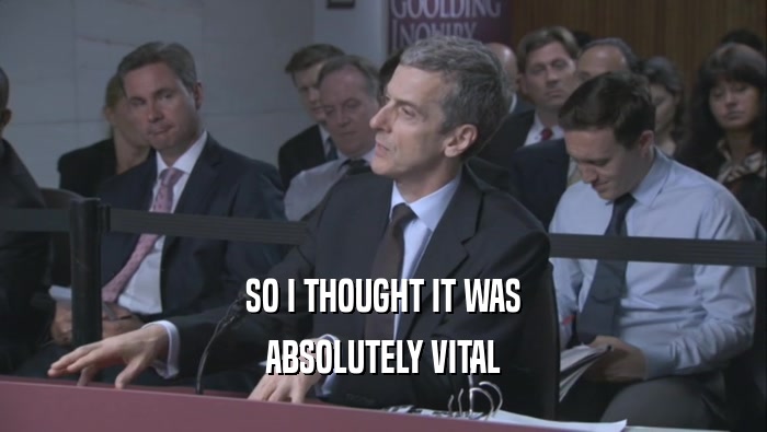 SO I THOUGHT IT WAS ABSOLUTELY VITAL 