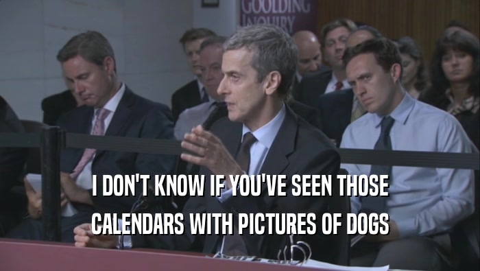 I DON'T KNOW IF YOU'VE SEEN THOSE CALENDARS WITH PICTURES OF DOGS CALENDARS WITH PICTURES OF DOGS