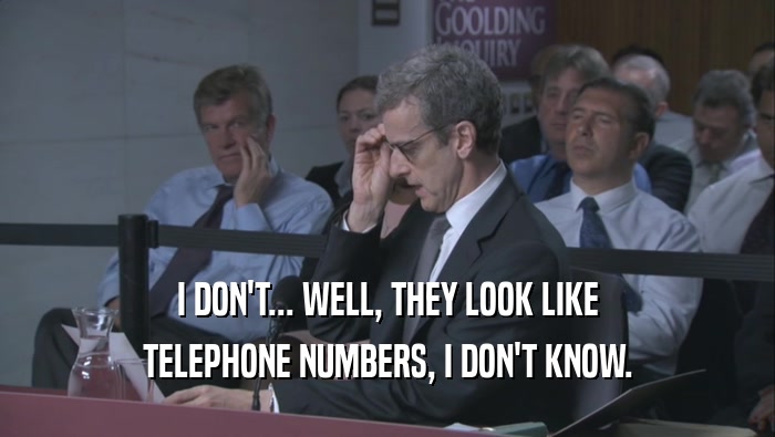 I DON'T... WELL, THEY LOOK LIKE TELEPHONE NUMBERS, I DON'T KNOW. 