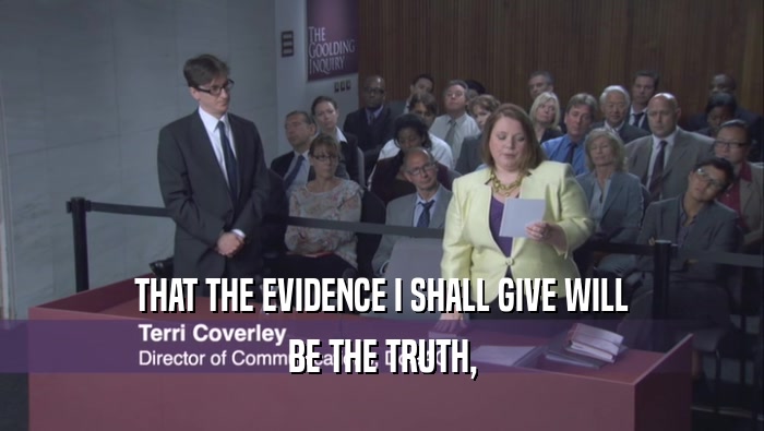 THAT THE EVIDENCE I SHALL GIVE WILL BE THE TRUTH, 