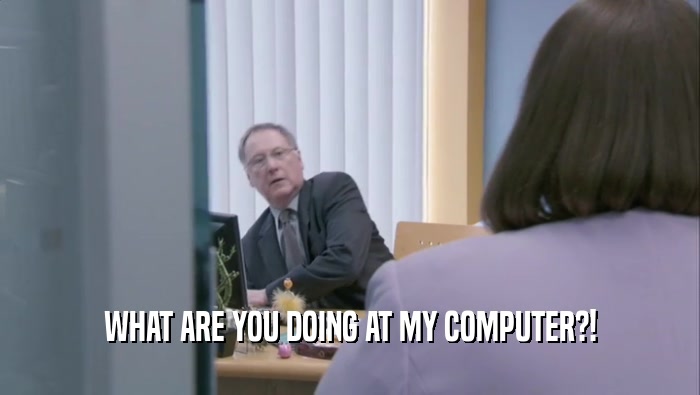 WHAT ARE YOU DOING AT MY COMPUTER?!  