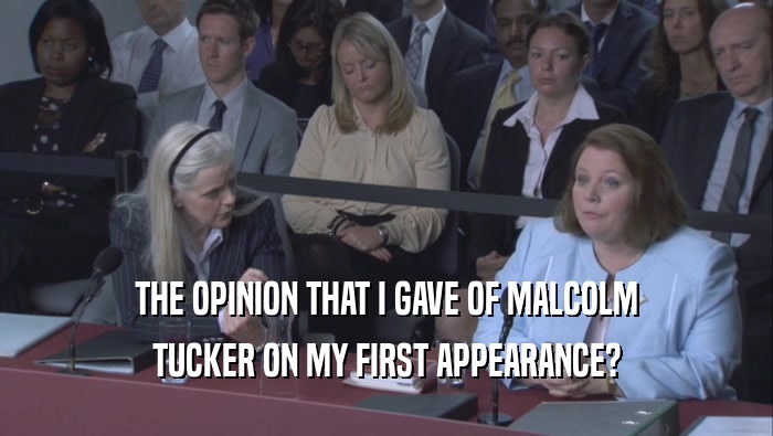 THE OPINION THAT I GAVE OF MALCOLM TUCKER ON MY FIRST APPEARANCE? 
