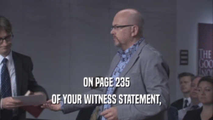 ON PAGE 235 OF YOUR WITNESS STATEMENT, 