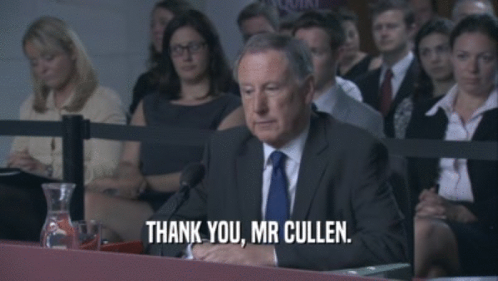 THANK YOU, MR CULLEN.  